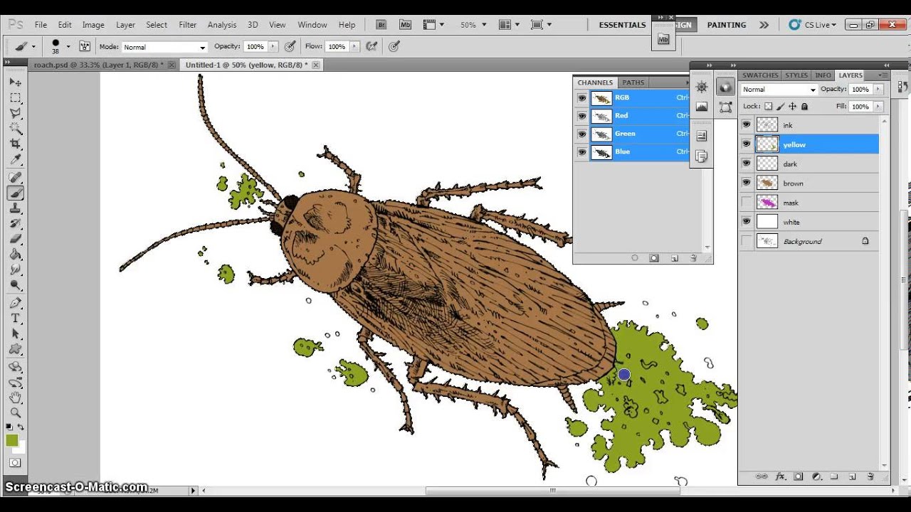 Colouring your artwork on Photoshop - Part 3 adding colour, shading and highlights
