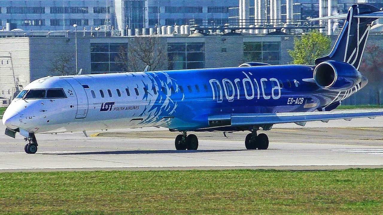 [FullHD] Nordica LOT CRJ900 (ES-ACB) Landing+Take off at Munich Airport!