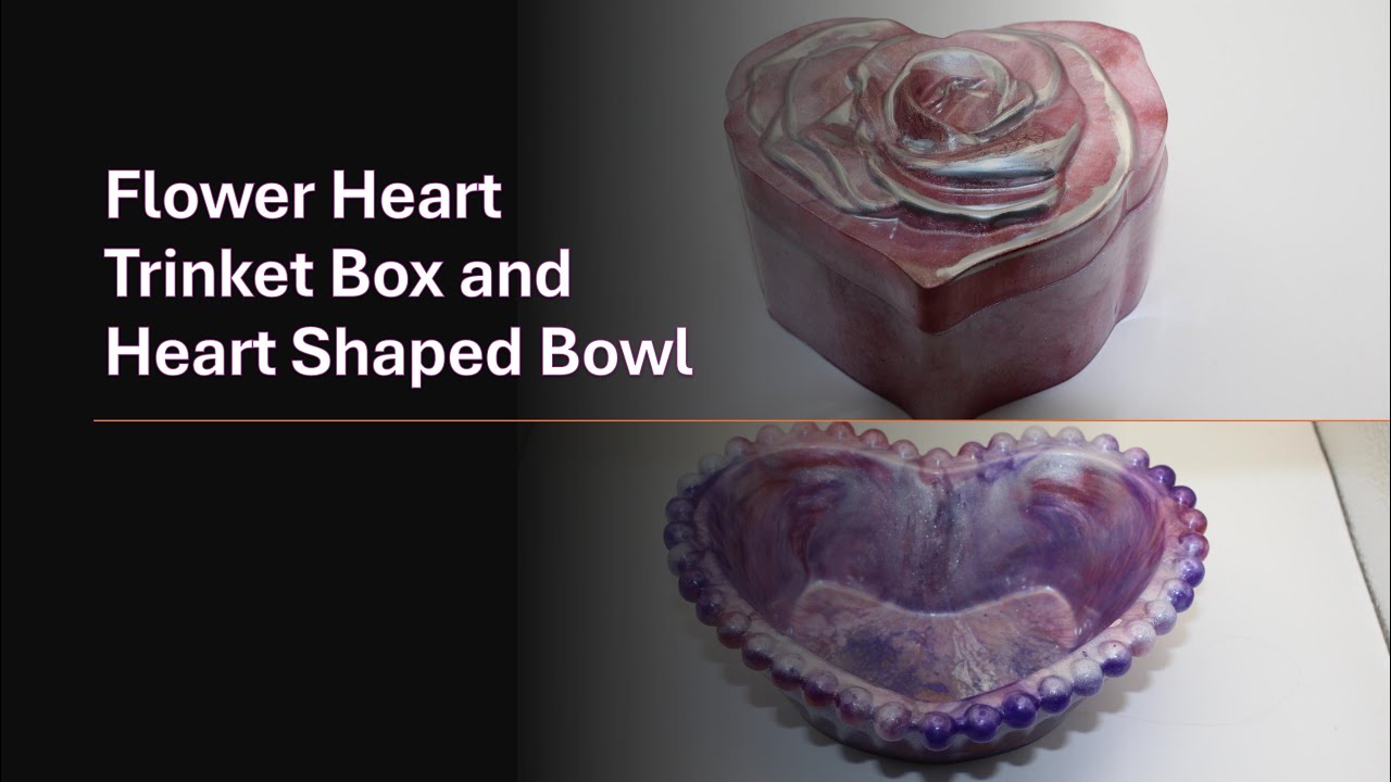 Flower Heart Trinket Box and Heart Shaped Bowl