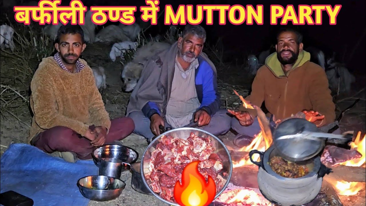 COOKING🔥 MUTTON 🔥IN EXTREME COLD WEATHER OR DEEP FOREST WITH NOMADIC SHEPHERD'S. Himachal Camping 