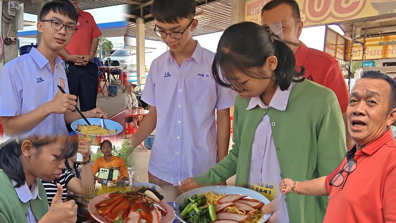 สุดอึ้ง😯บะหมี่ชามใหญ่  น้ำมนต์บอกแบบนี้   ผู้ใหญ่จัดให้มากันทั้งนา#ปุ๊แม่น้องหมิว 