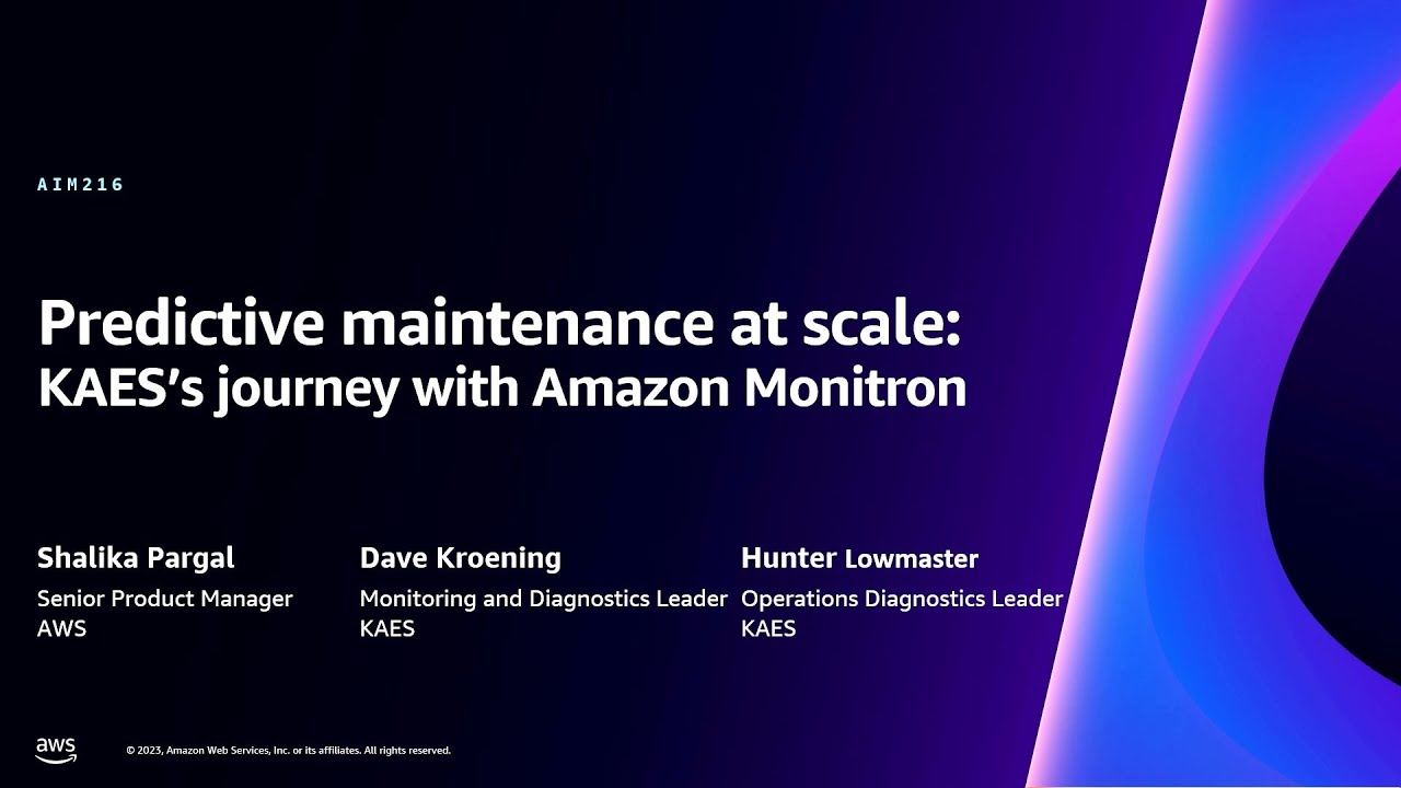 AWS re:Invent 2023 - Predictive maintenance at scale: KAES’s journey with Amazon Monitron (AIM216)