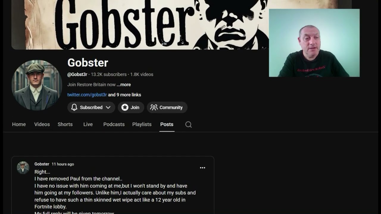 Пол Торп критикует публику, собравшуюся на концерт Gobsters.
