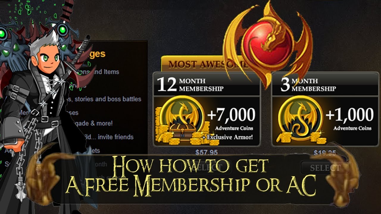 AQW How to get Free Membership 2018