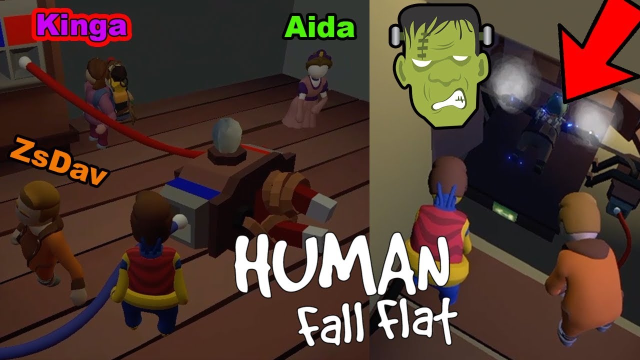 FELÉLESZTJÜK FRANKENSTEIN-t ! | NÉZD VÉGIG NEVETÉS NÉLKÜL ! | Human Fall Flat w/ Kinga, ZsDav, Aida