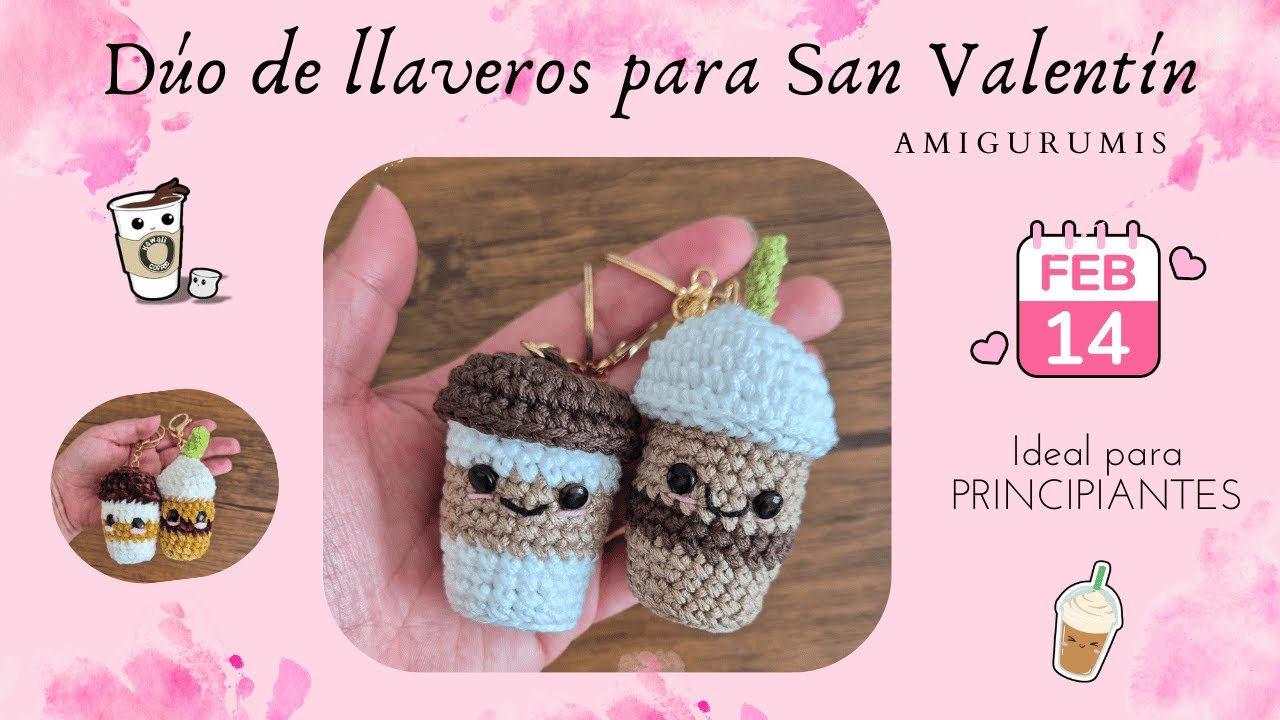 CAFÉ Y FRAPPE KAWAII AMIGURUMI ❤️ PRINCIPIANTES , SUB ENG / ESP | EL GRILLITO TEJEDOR BY LILY