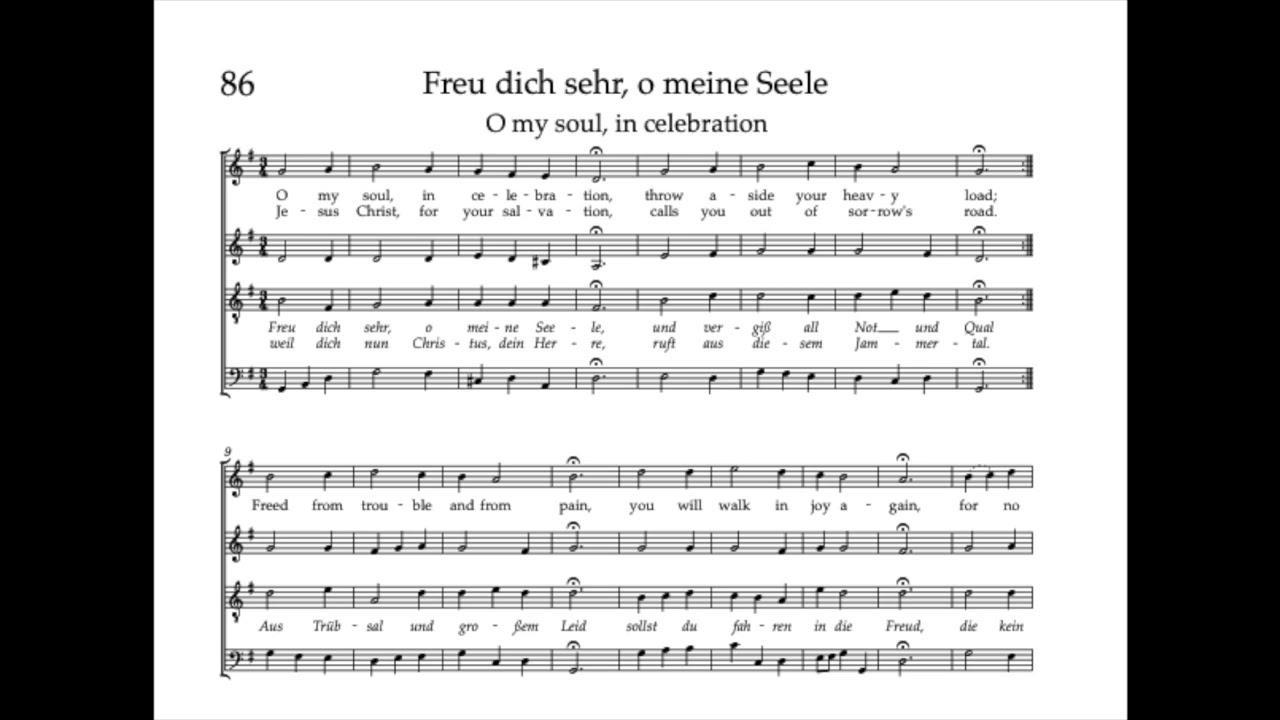 Bach Hymnbook 86:  Freu dich sehr, o meine Seele