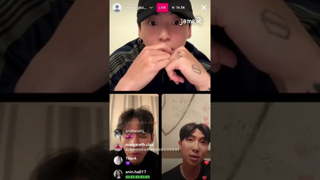 250715 Taehyung, Namjoon and Jungkook Instagram Live full clips