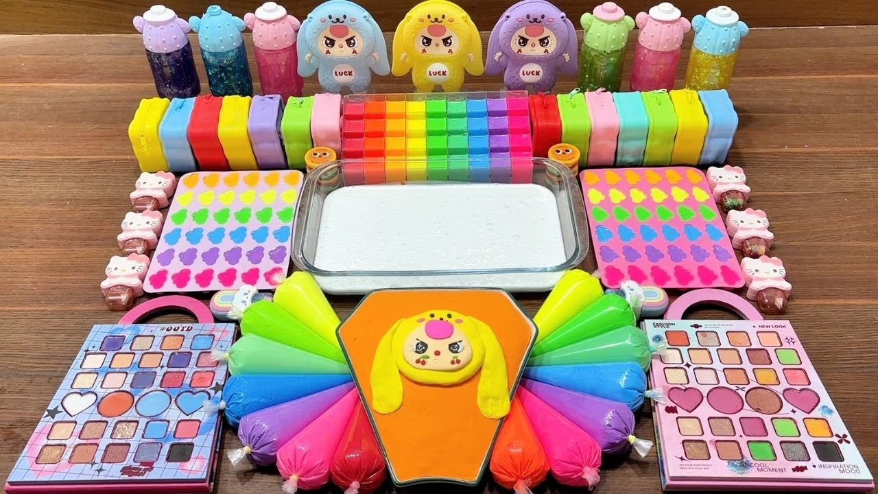 🌈 RAINBOW PIPING BAGS BABYTHREE!✨ Mixing RANDOM Things into GLOSSY Slime - SURPRISE COLORS! #10