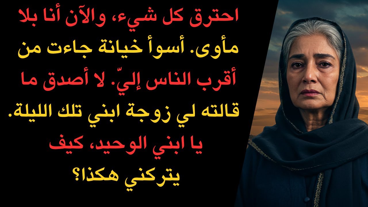 حريق المنزل الذي أحرق كل شيء، وإبني رفض استقبالي بسبب زوجته