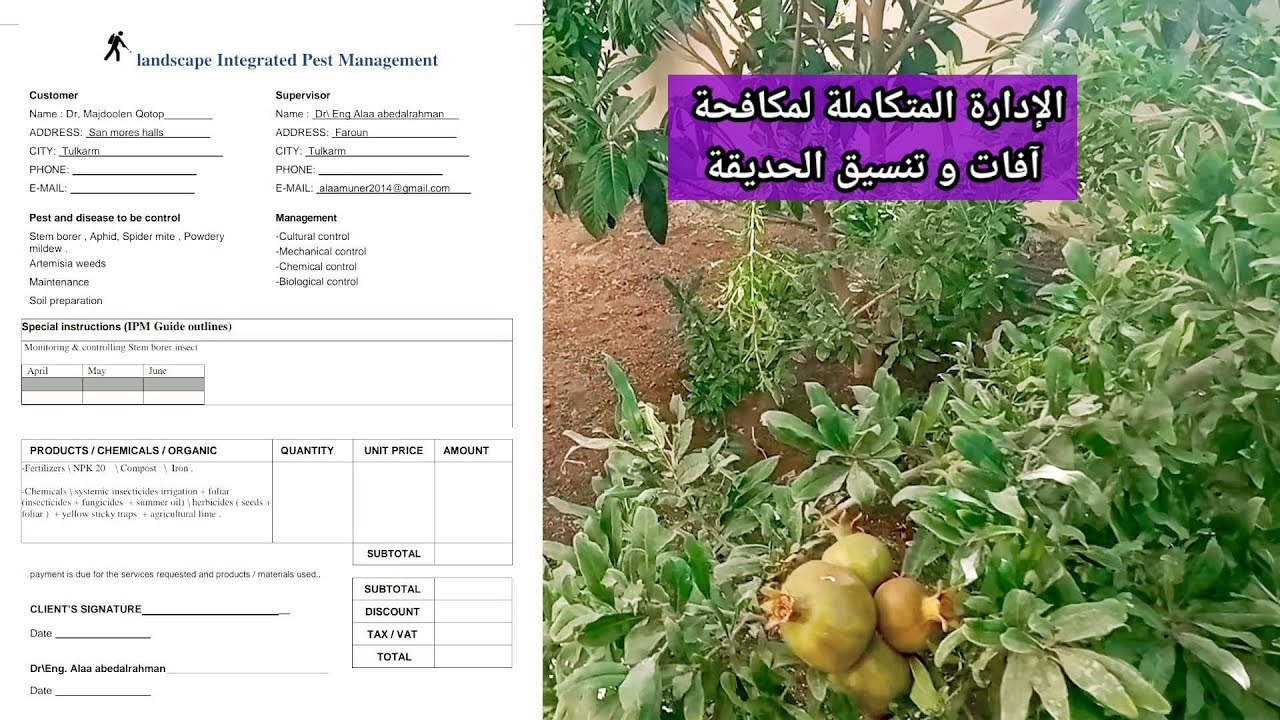 الإدارة المتكاملة لمكافحة  آفات و تنسيق الحديقة | landscape Integrated Pest Management