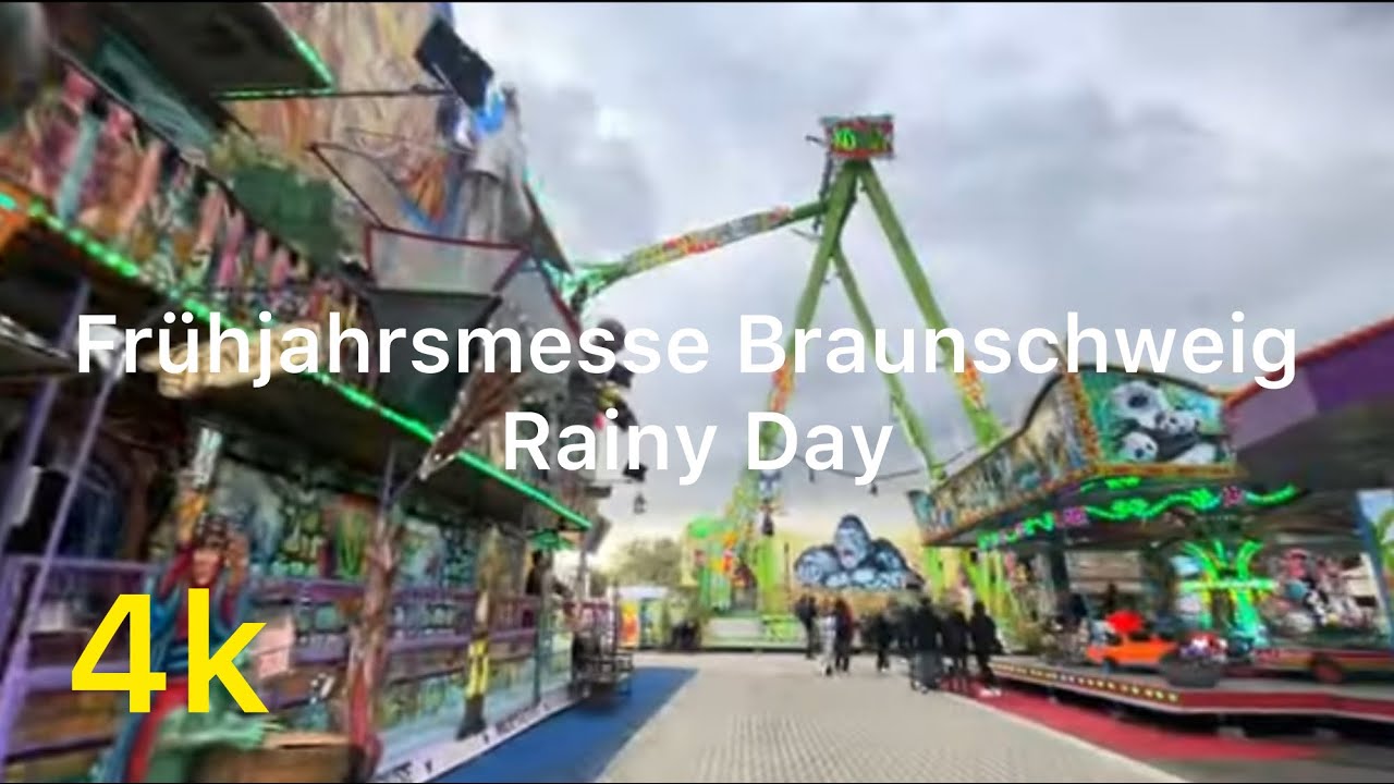 Braunschweig Frühjahrsmesse 🎢🎡2024 / Rainy Day 4k 60fps🌧️#festival