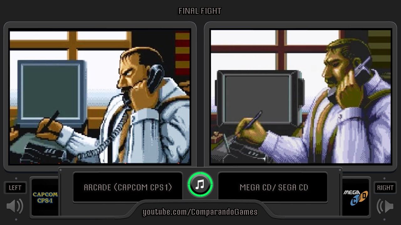 Final Fight (Arcade vs Sega Cd) Side by Side Comparison (Arcade vs Mega Cd) | Vc Decide