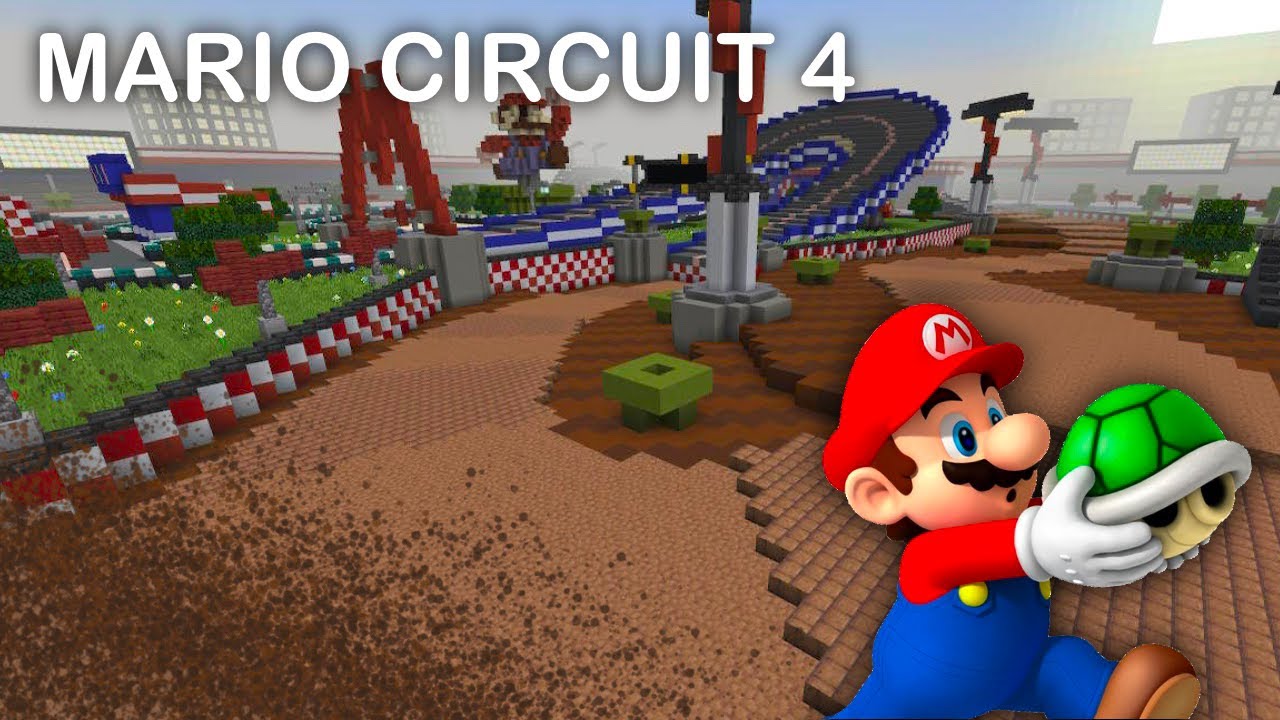 SNES Mario Circuit 4 - Mario Kart in Minecraft