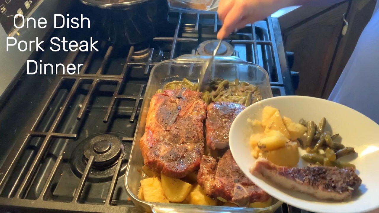 One pan pork steak dinner