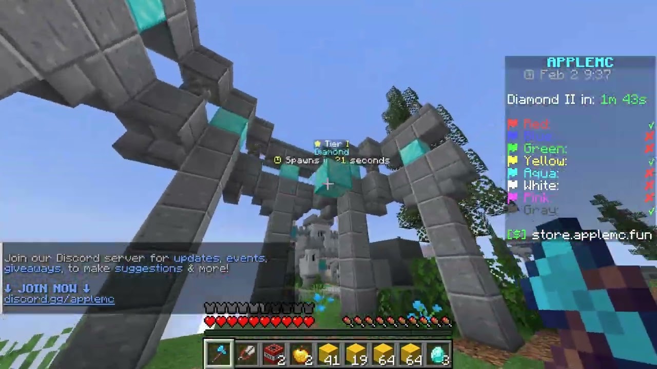 MY FIRST VIDEO OF MINECREAFT/PLAYING BEDWAR IN APPLE MC