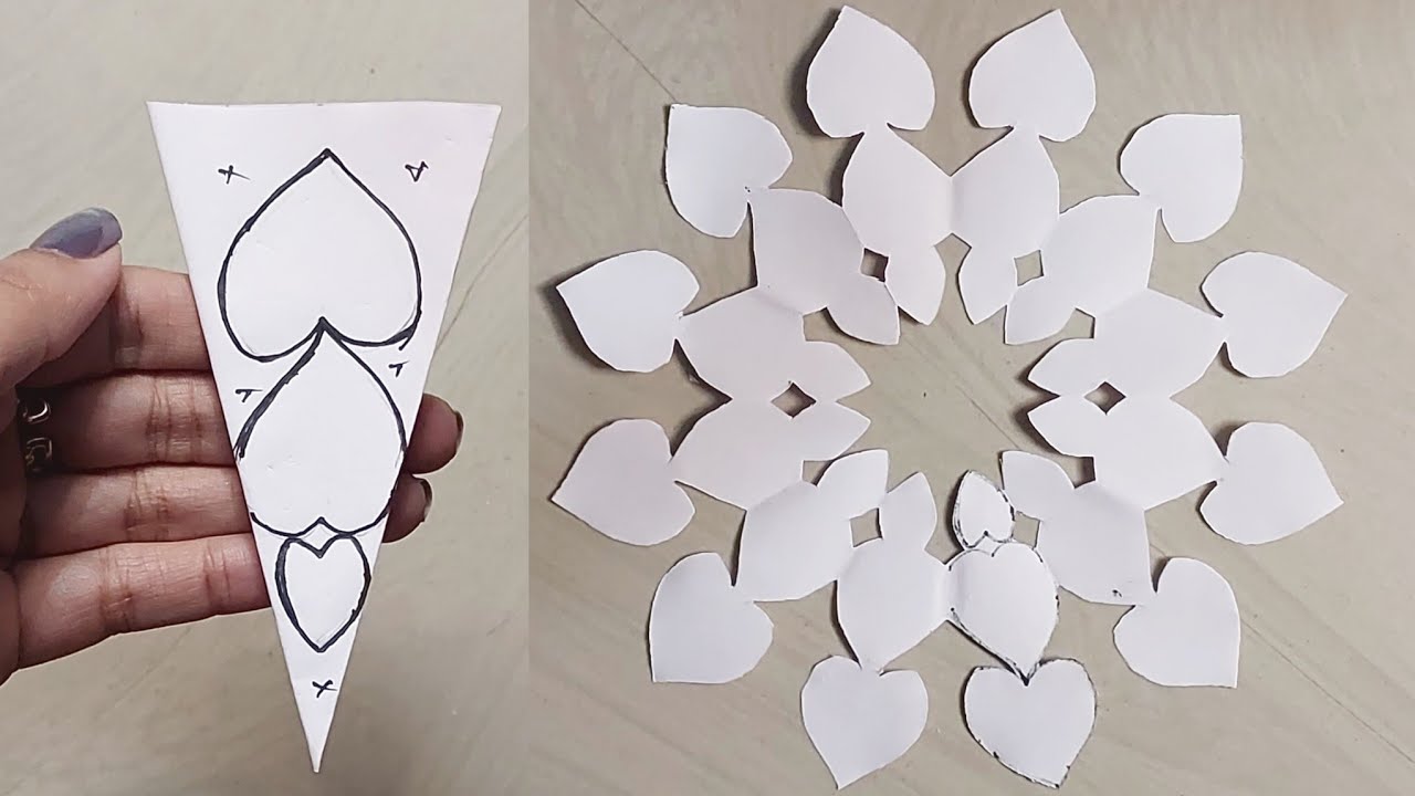 How to make easy and beautiful snowflakes ❄️♥️ #papercraft #snowflakes #part 107