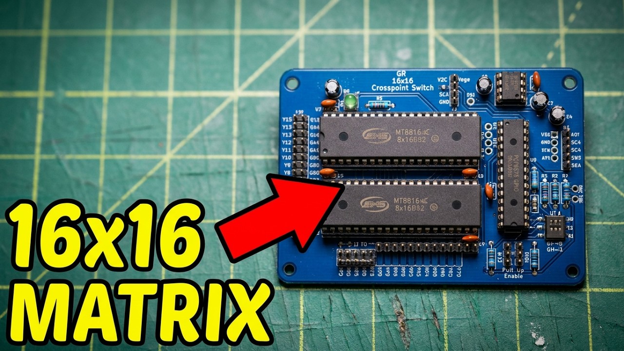 16x16 Analog Crosspoint Switch using two MT8816's