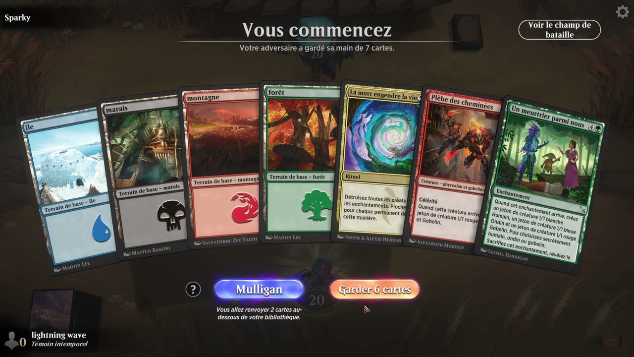 MTG Arena deck gobelins ultime modifié contre sparky (2)