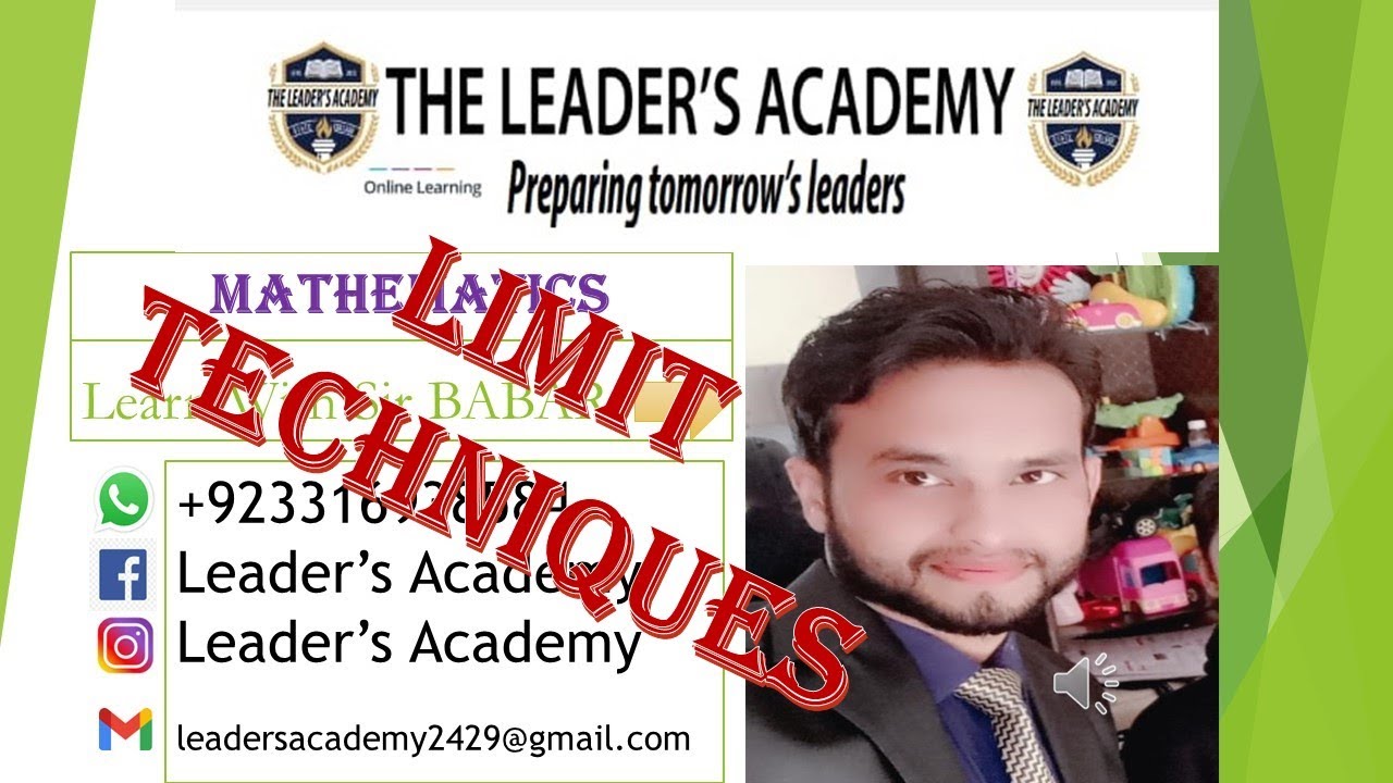 limit techniques/ Direct substitution techniques to evaluate limits in Urdu / Leader's Academy