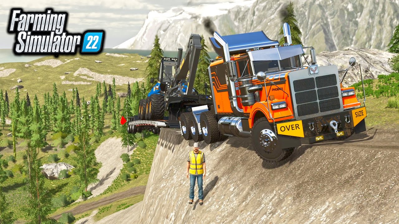EXTREME MOUNTAIN TRUCKING JOB! (1,000FT DROP OFF) | FARMING SIMULATOR 22