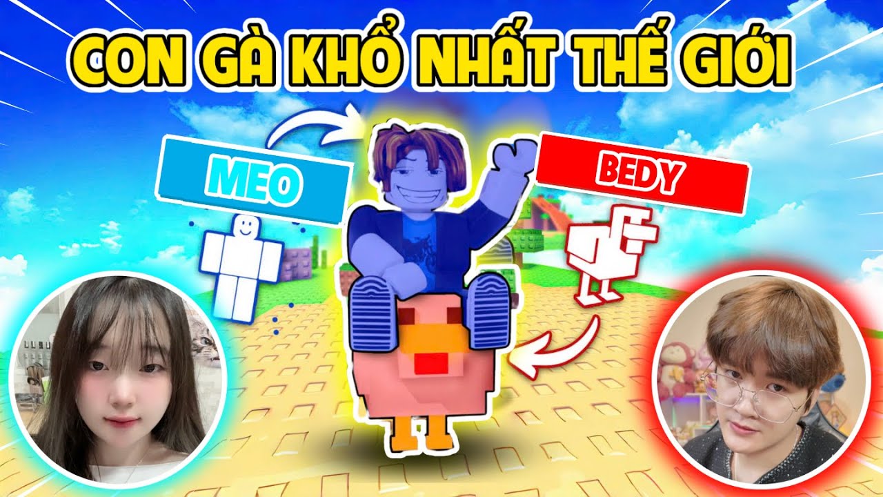 BEDY BIẾN THÀNH CON GÀ CÕNG MEO VƯỢT ẢI SIÊU KHÓ | CHICKEN JOCKEY ROBLOX