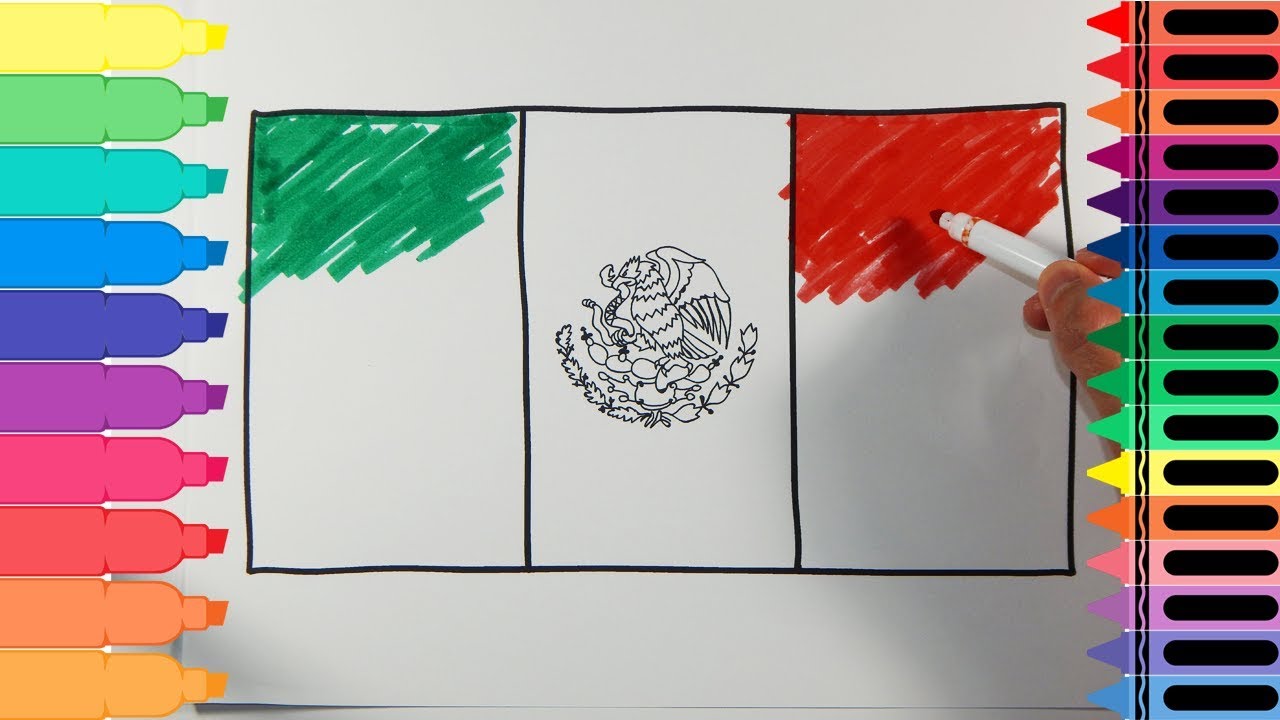 How to Draw Mexico Flag - Drawing the Mexican Flag - Art Colors for Kids | Tanimated Toys