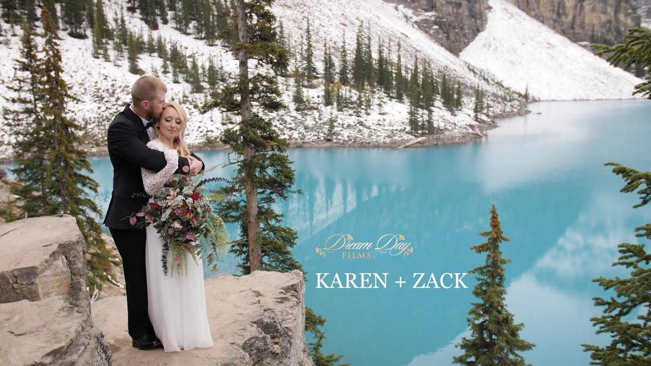 New York couple elopes in the Canadian Rockies // Moraine Lake - Banff Elopement Videography