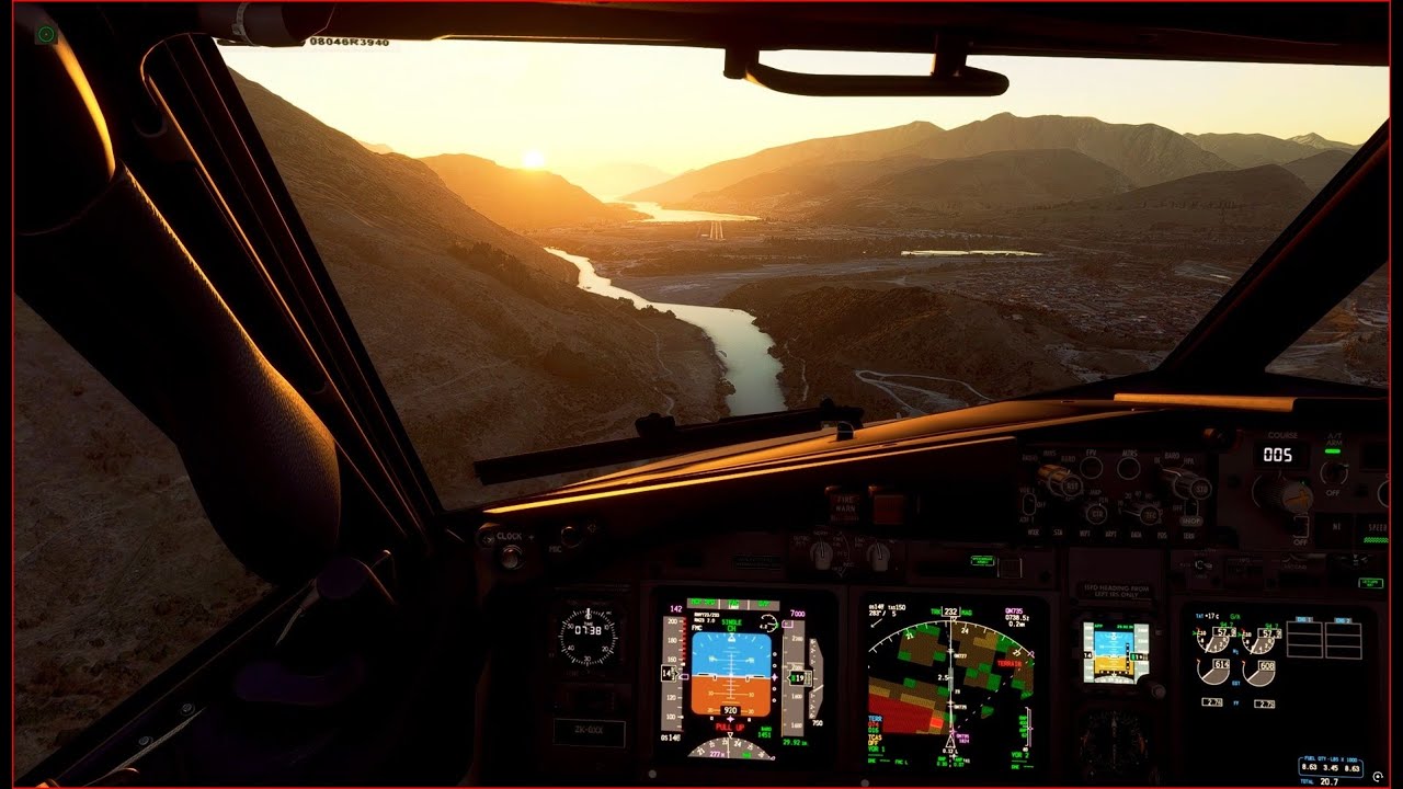 ✈️ MSFS 737-700 Pilot View HARD Landing at Queenstown International Airport