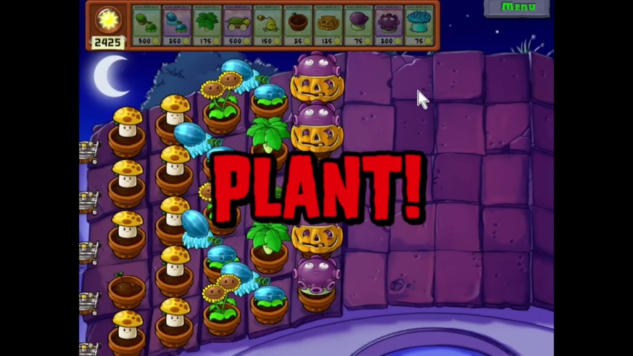 Plants Vs Zombies Expansion - Survival: Night Roof