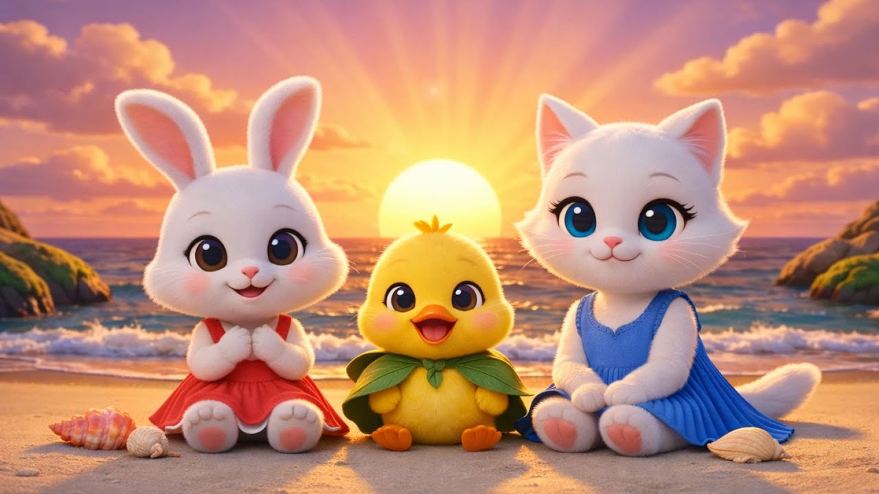 Brave Little Duckling’s Beach Rescue Adventure  cartoon