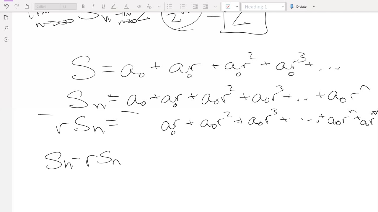 Closed form for the sum of a geometric series