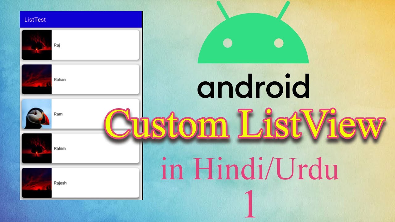 Custom list View with Card View in Android Studio in Hindi/Urdu | part 1