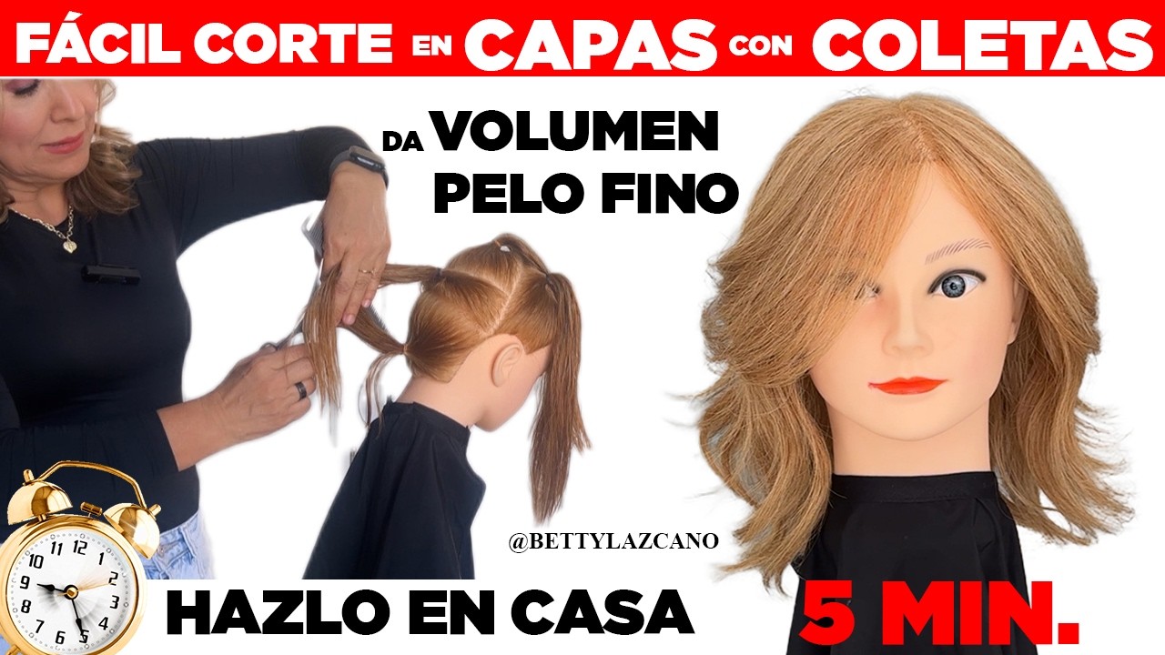 Facil CORTE en CAPAS FRANCESAS STYLO BOB con COLETAS da VOLUMEN en PELO FINO @bettylazcano