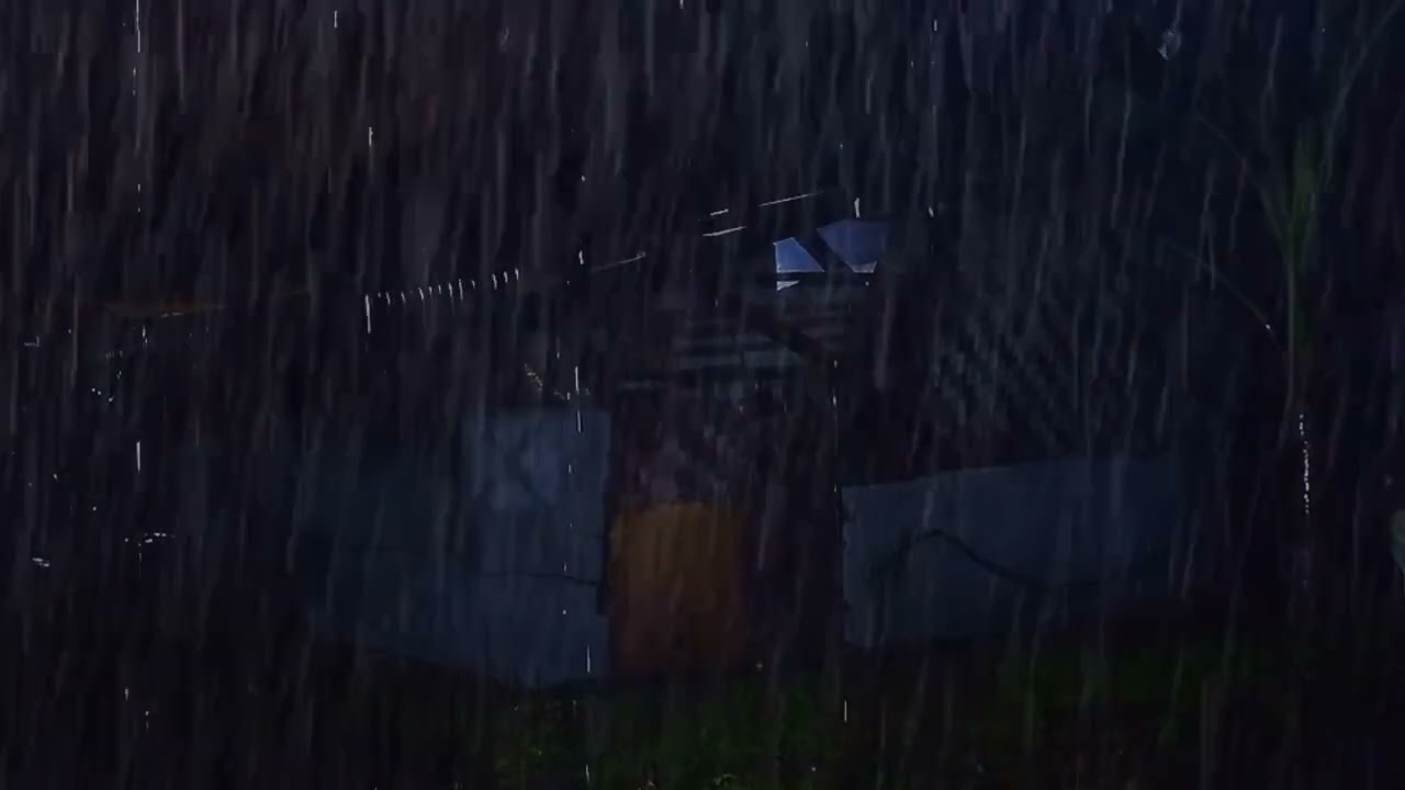 Heavy rain and thunder lulls me to sleep ⛈️ in a hut in the forest. ASMR #asmr #rain 