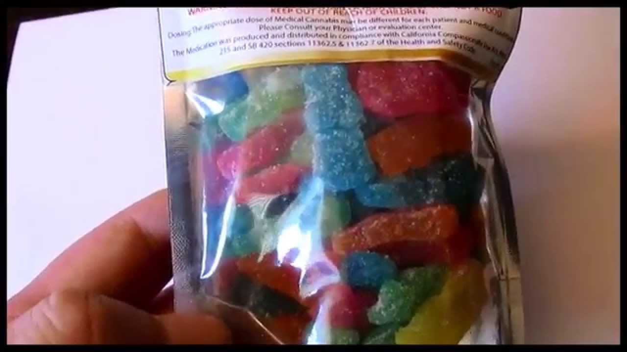 Medical cannabis edible review : Candy care Indica sour patch kids