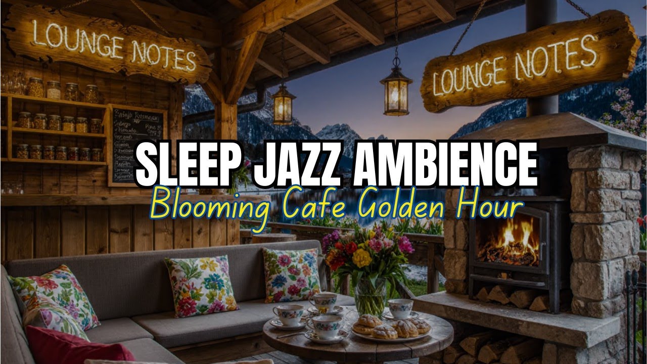 🔴 🌼 4K LIVE Spring Garden Cafe Jazz | Riverside Piano for Concentration & Sleep