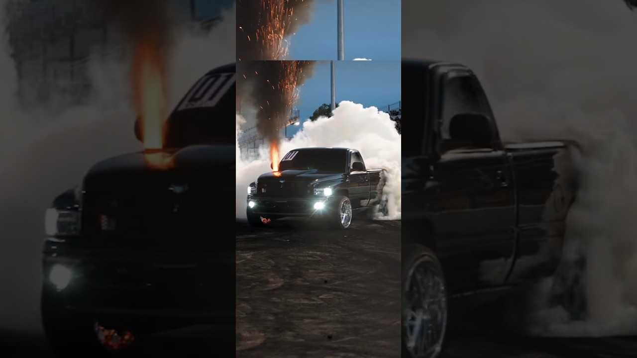 2ND GEN CUMMINS SPITTING FLAMES! 🤘 MASSIVE BURNOUT!