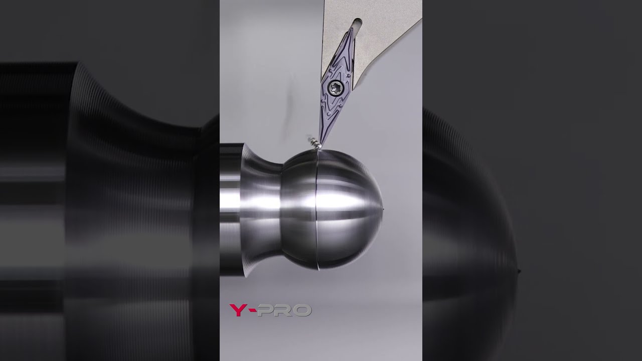 Y-Pro Series - Insert with 25&deg; tip angle expands machining area