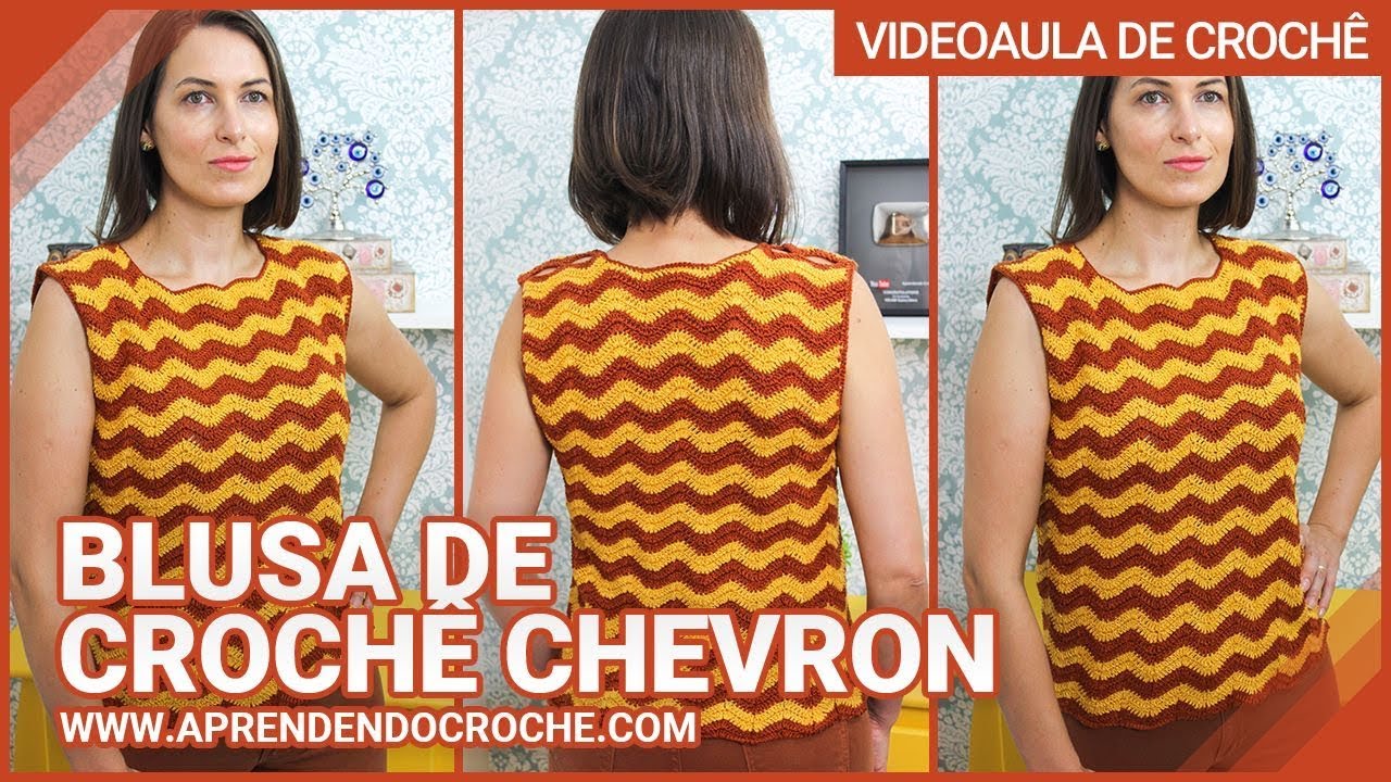 Blusa de Crochê Chevron - Aprendendo Crochê