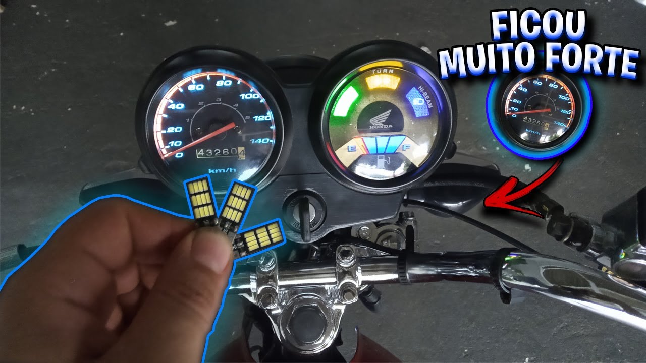 COLOQUEI LAMPADAS DE LED SUPER FORTES NO PAINEL DA MOTINHA TITAN KS 125  Maycon Aragão