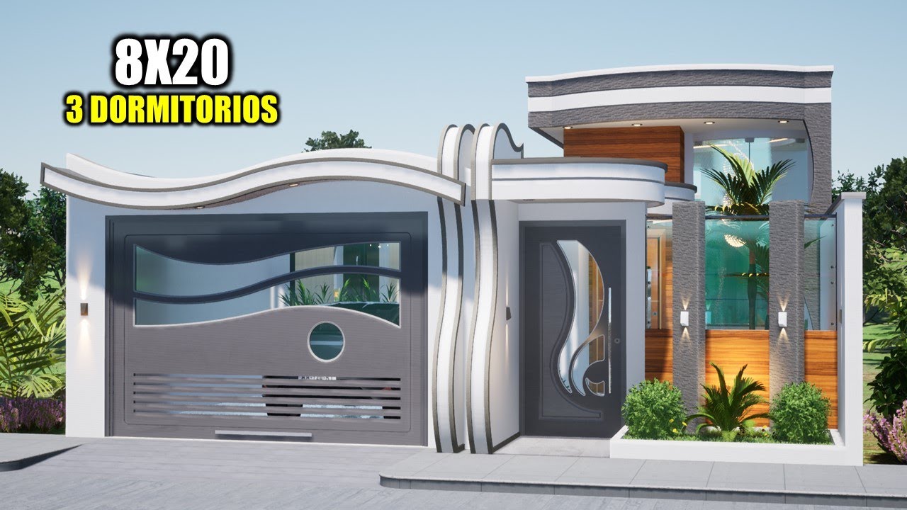 CASA DE UN PISO 8x20 -- TRES DORMITORIOS + PISCINA (RVL CASAS 2021)