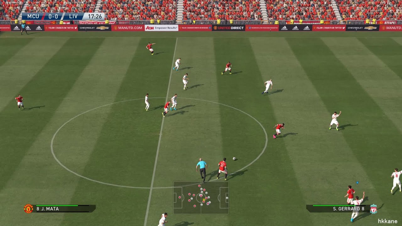 Геймплей Pro Evolution Soccer 2016 PC «Манчестер Юнайтед» против «Ливерпуля»