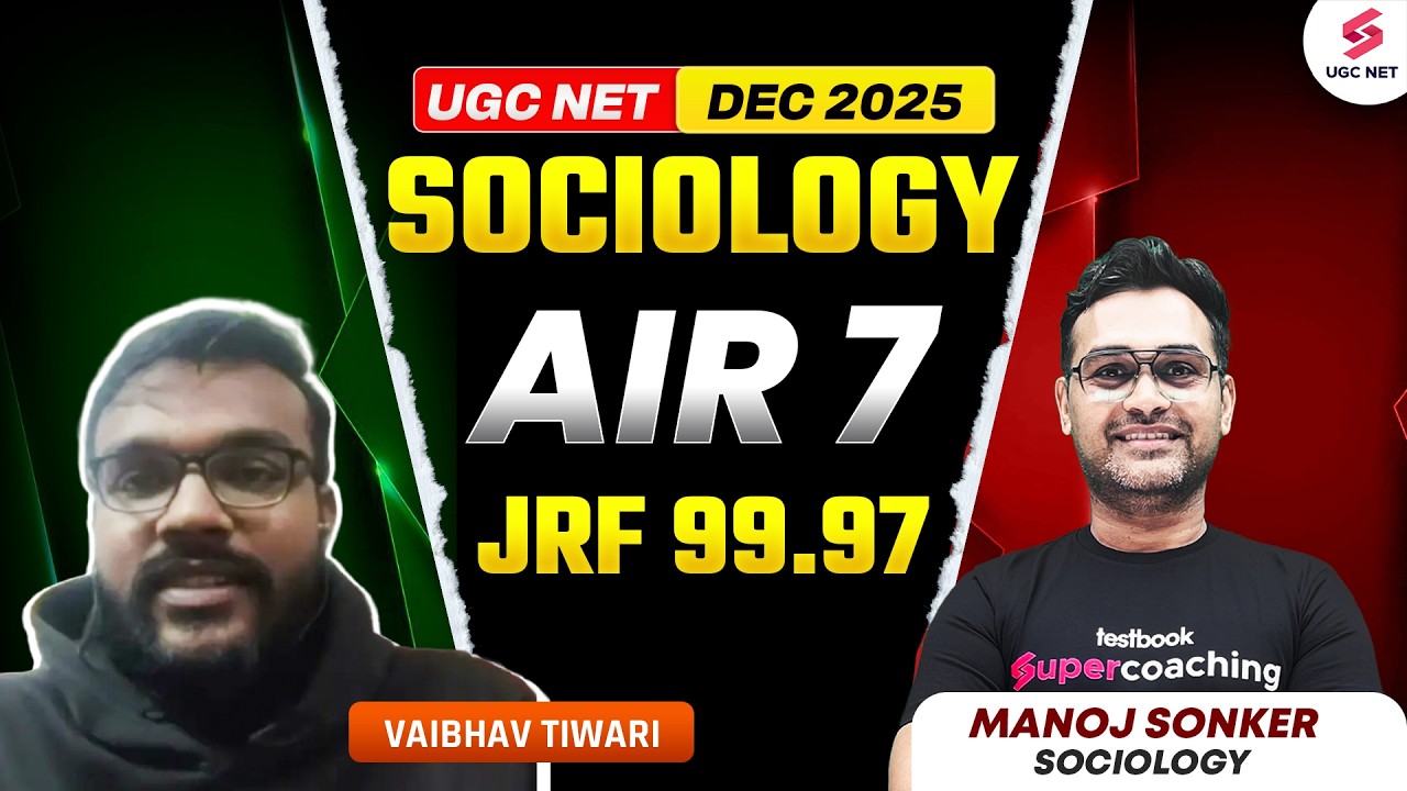 UGC NET Sociology Topper Interview 🔥| NET JRF Sociology Topper's Talk With  Vaibhav | By Manoj Sir
