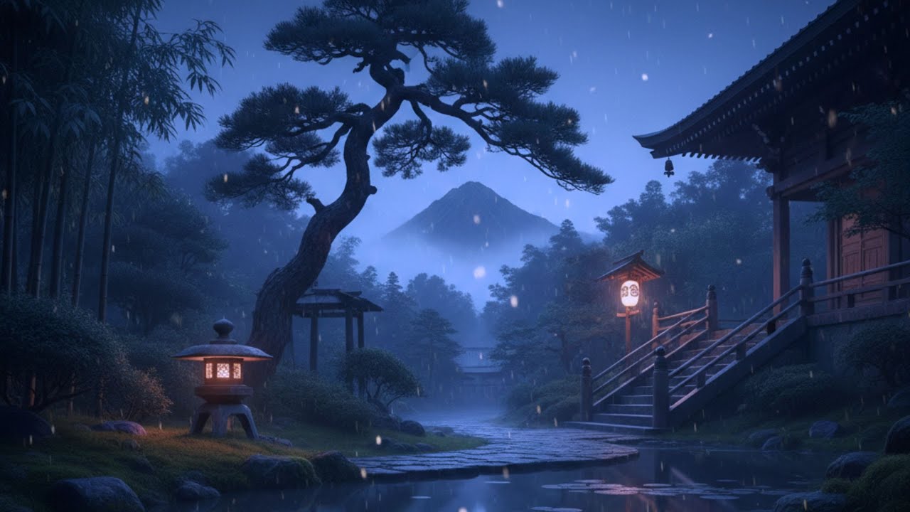 【睡眠用BGM】深い眠りに誘う雨の音と和風アンビエント | Japanese Zen Music for Deep Sleep & Relaxation