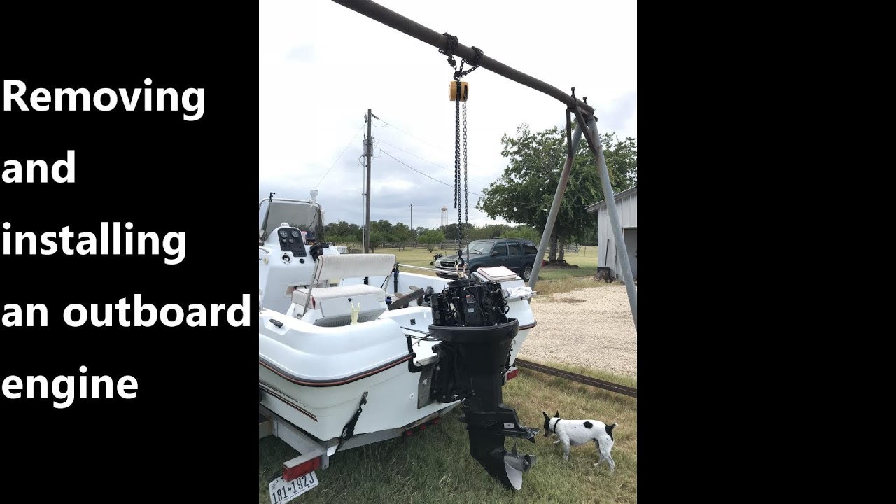 Removing and installing an outboard engine