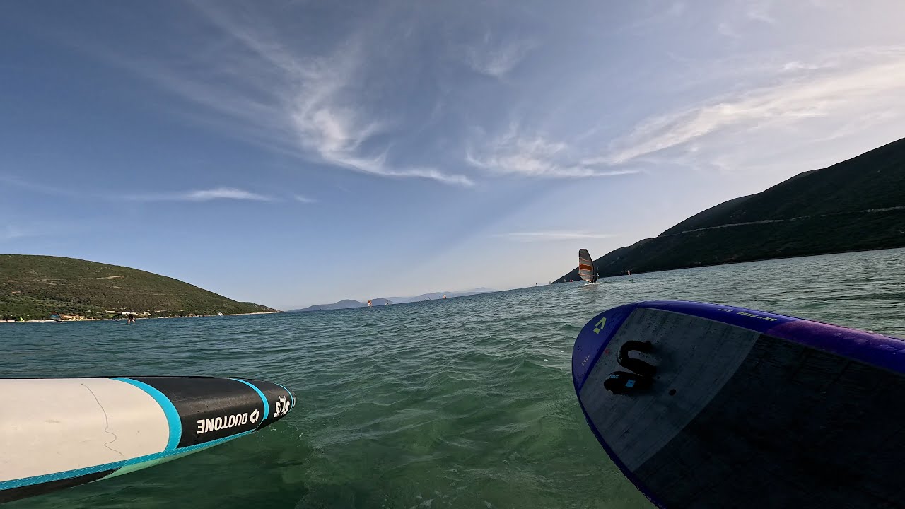Wing foiling GoPro POV - Learning to gybe - Vasiliki