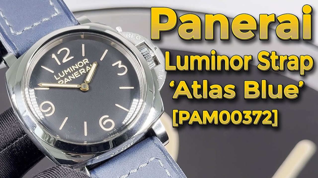 Thick Blue Panerai Strap – 'Atlas Blue' Handmade for 47mm Luminor PAM00372 | Marcello Straps