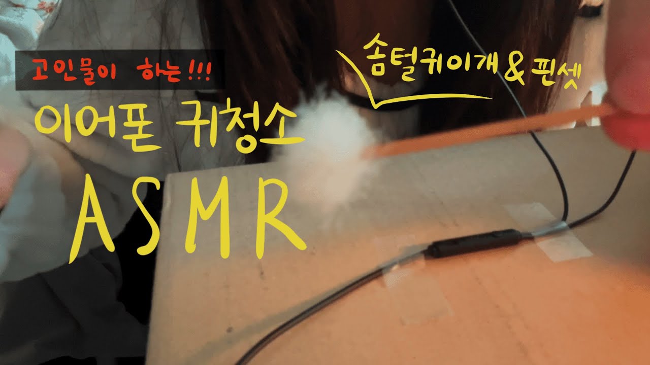 고인물이 하는 자극적인 이어폰 귀청소 asmr (솜털귀이개, 핀셋)