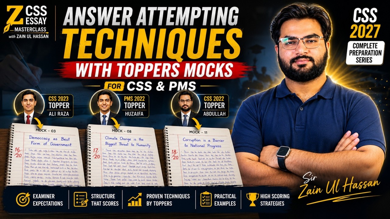 Answer Attempting Techniques With Toppers Mocks For CSS & PMS| With Sir Zain Ul Hassan ⚡